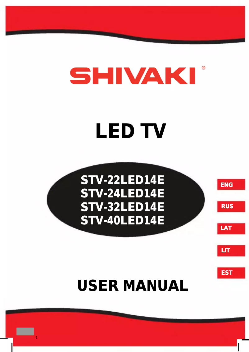 Page n°1 - Manuel utilisateur Shivaki STV-40LED14E