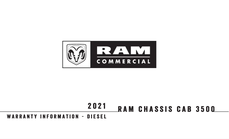 Page 1 de la notice Informations de garantie RAM Chassis Cab (2021)