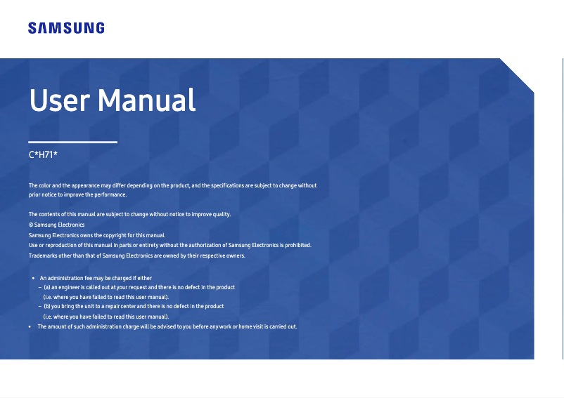 Image de la première page du manuel de l'appareil C32H711QEU