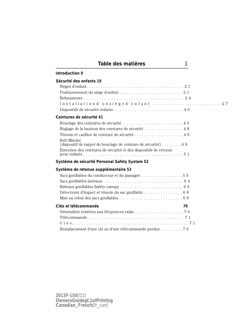 Page n°1 - Manuel utilisateur Ford F-150 (2013)