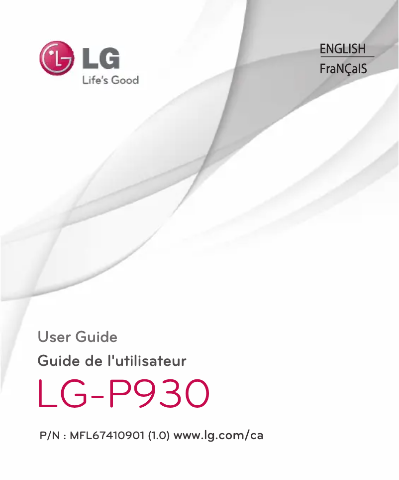 Page 1 de la notice Manuel utilisateur LG P930