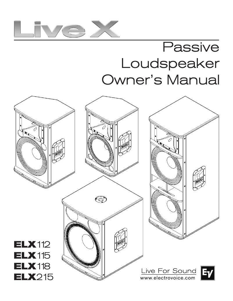 Image de la première page du manuel de l'appareil ELX 112