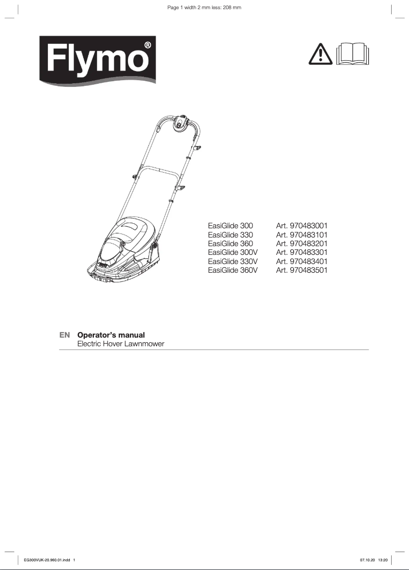 Page n°1 - Manuel utilisateur Flymo EasiGlide 300V