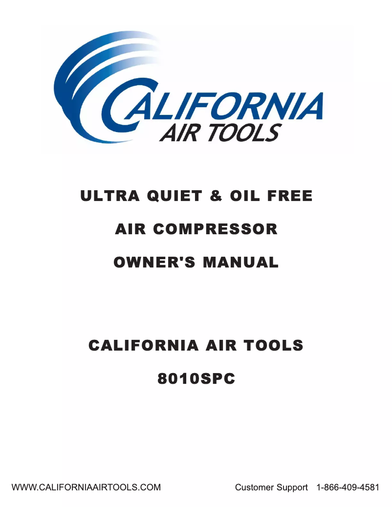 Page 1 de la notice Manuel utilisateur California Air Tools CAT-8010SPC
