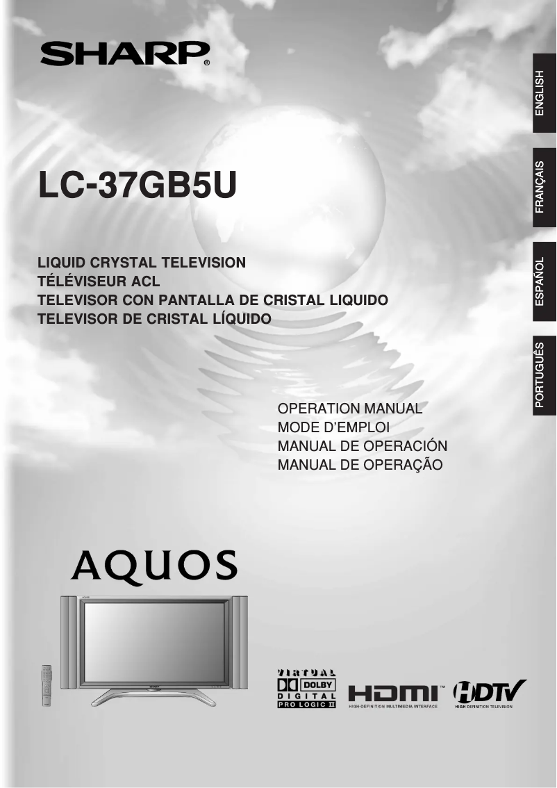 Page n°1 - Manuel utilisateur Sharp Aquos LC-37GB5U