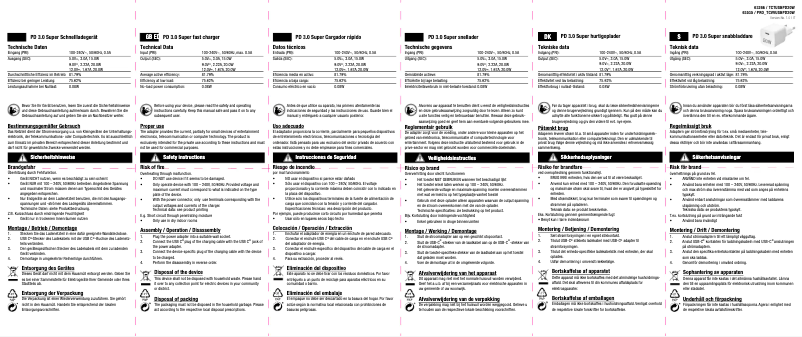 Page 1 de la notice Manuel utilisateur Vivanco PRO_TCVVUSBPD20W