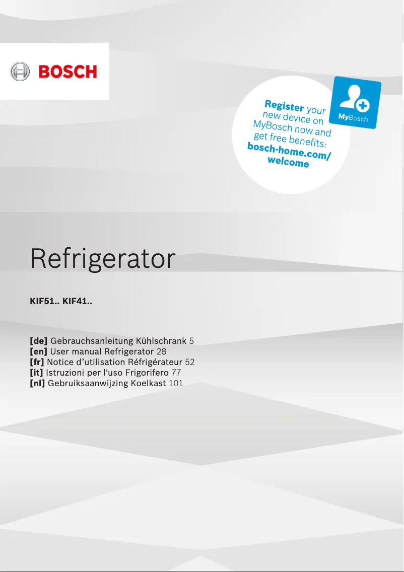 Page n°1 - Manuel utilisateur Bosch KIF51AFE0