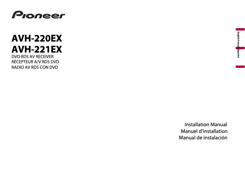 Page n°1 - Manuel utilisateur Pioneer AVH-221EX
