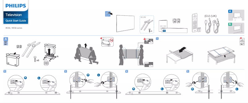 Page 1 de la notice Guide de démarrage rapide Philips 75PUS8556