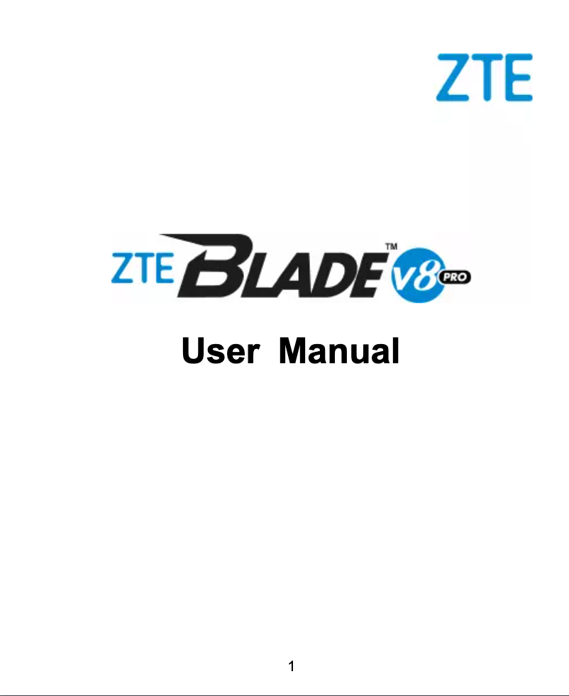 Page 1 de la notice Manuel utilisateur ZTE Blade V8 Pro
