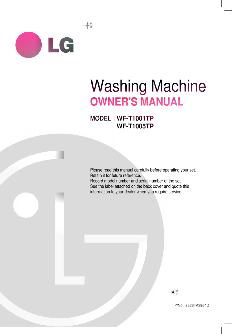 Page n°1 - Manuel utilisateur LG WF-T1001TP