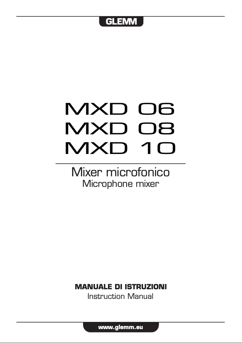 Image de la première page du manuel de l'appareil MXD 10