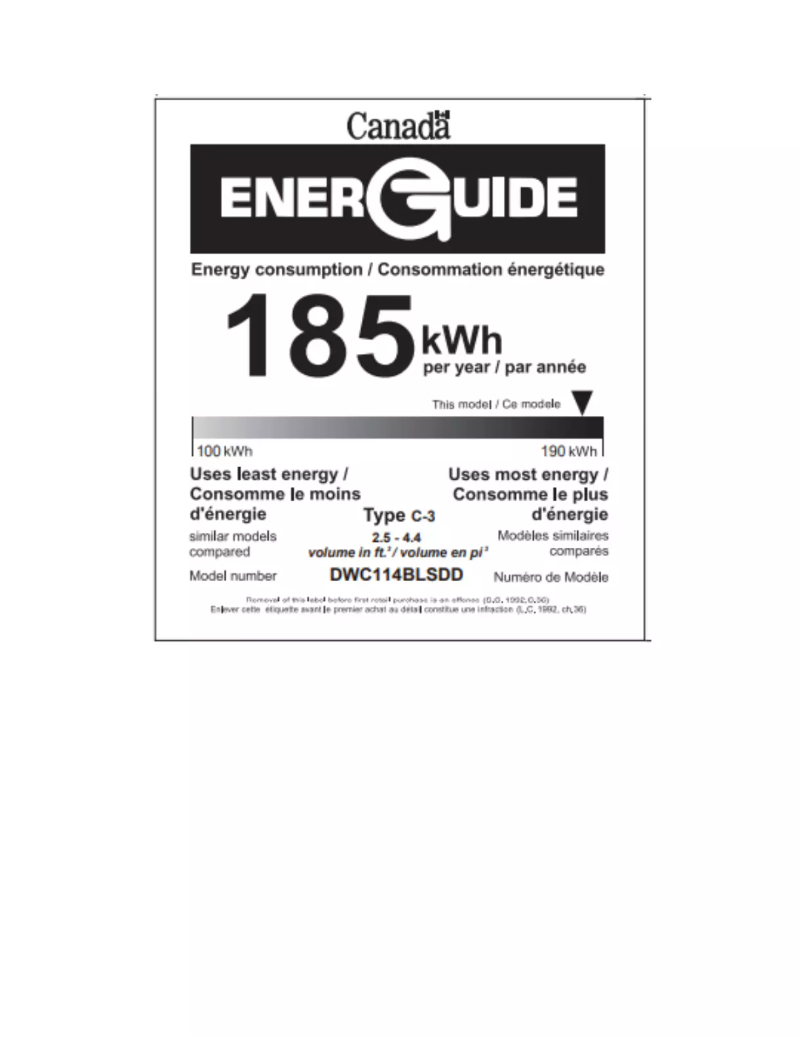 Page n°1 - Label énergétique Danby DWC114BLSDD