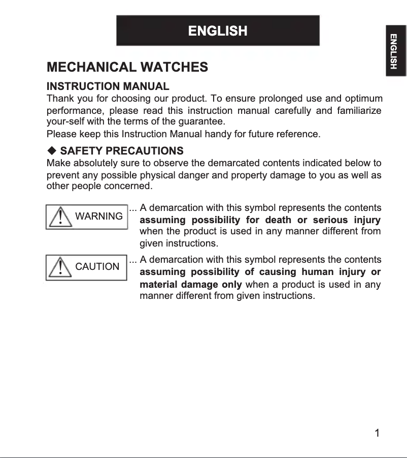 Page n°1 - Manuel utilisateur ORIENT Diver FEM65001BW