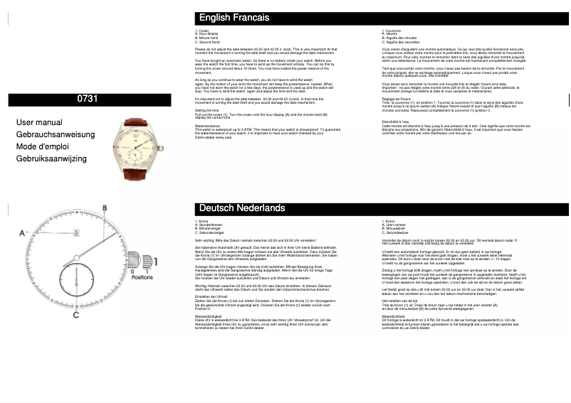 Page n°1 - Manuel utilisateur Davis 0731