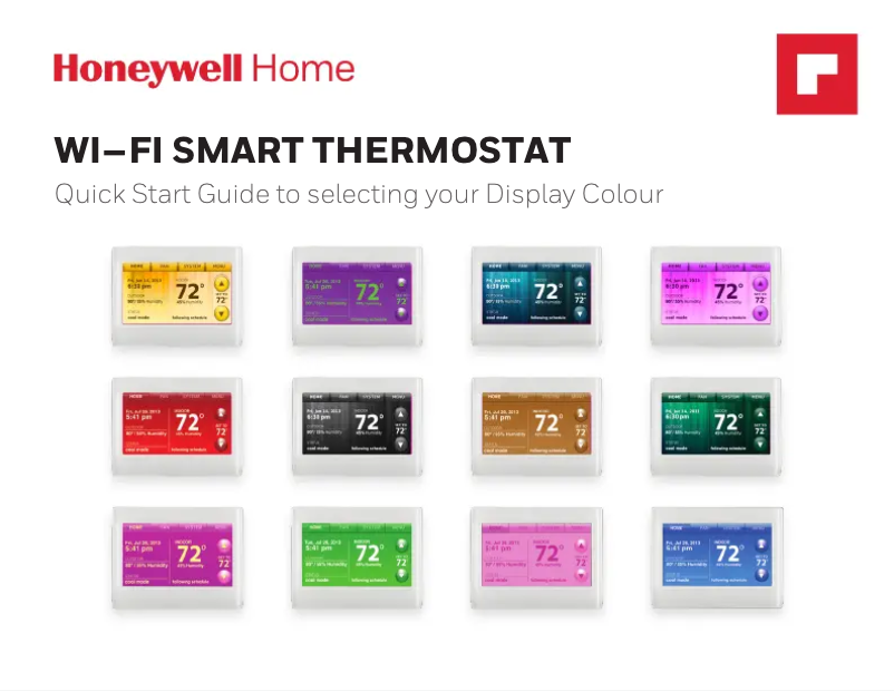 Page 1 de la notice Guide de démarrage rapide Honeywell RTH9580WF1005/U1
