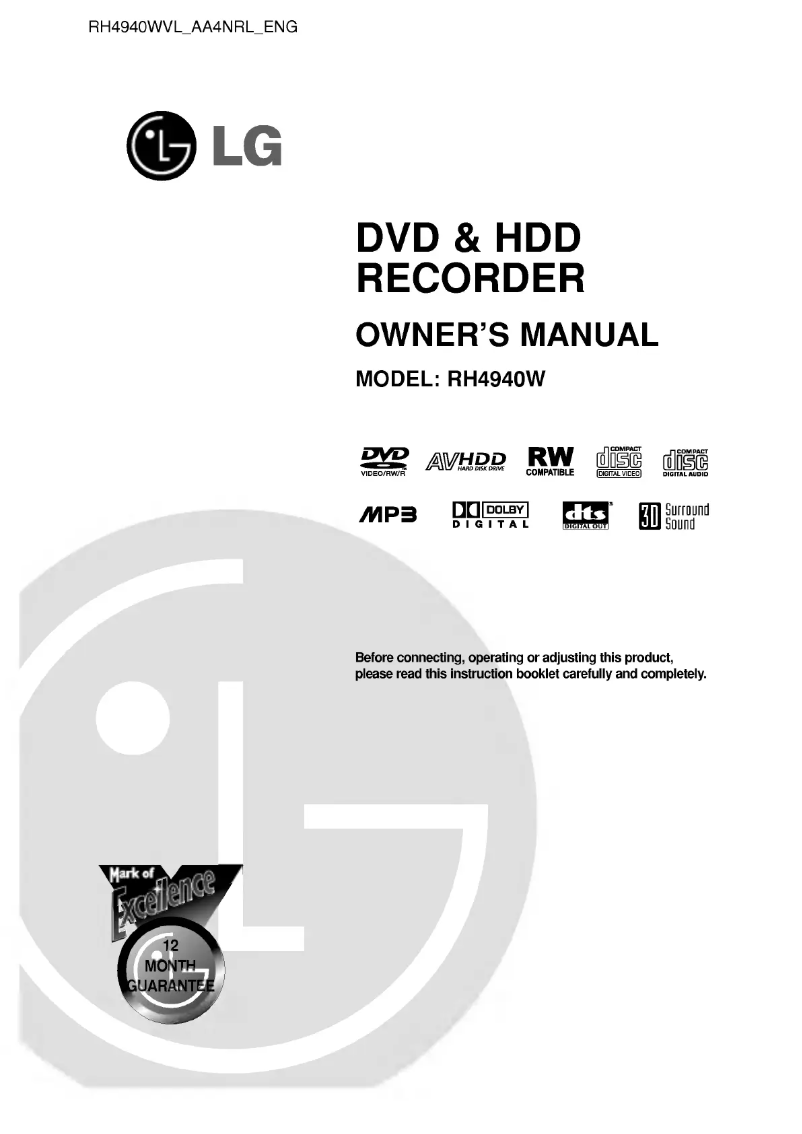 Página 1 del manual Manual de usuario LG RH4940W
