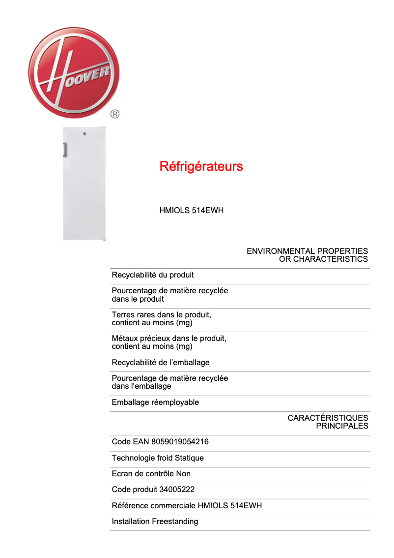 Image de la première page du manuel de l'appareil HMIOLS 514EWH