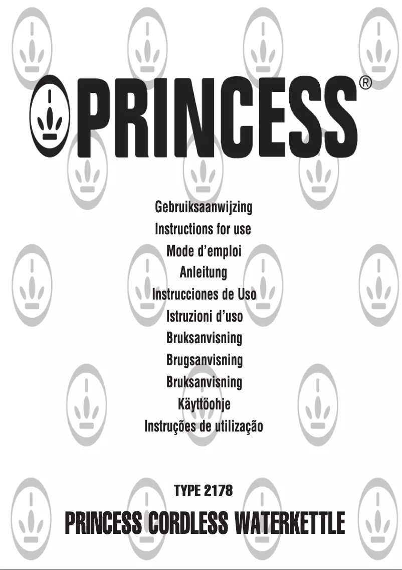 Page n°1 - Manuel utilisateur Princess 2178