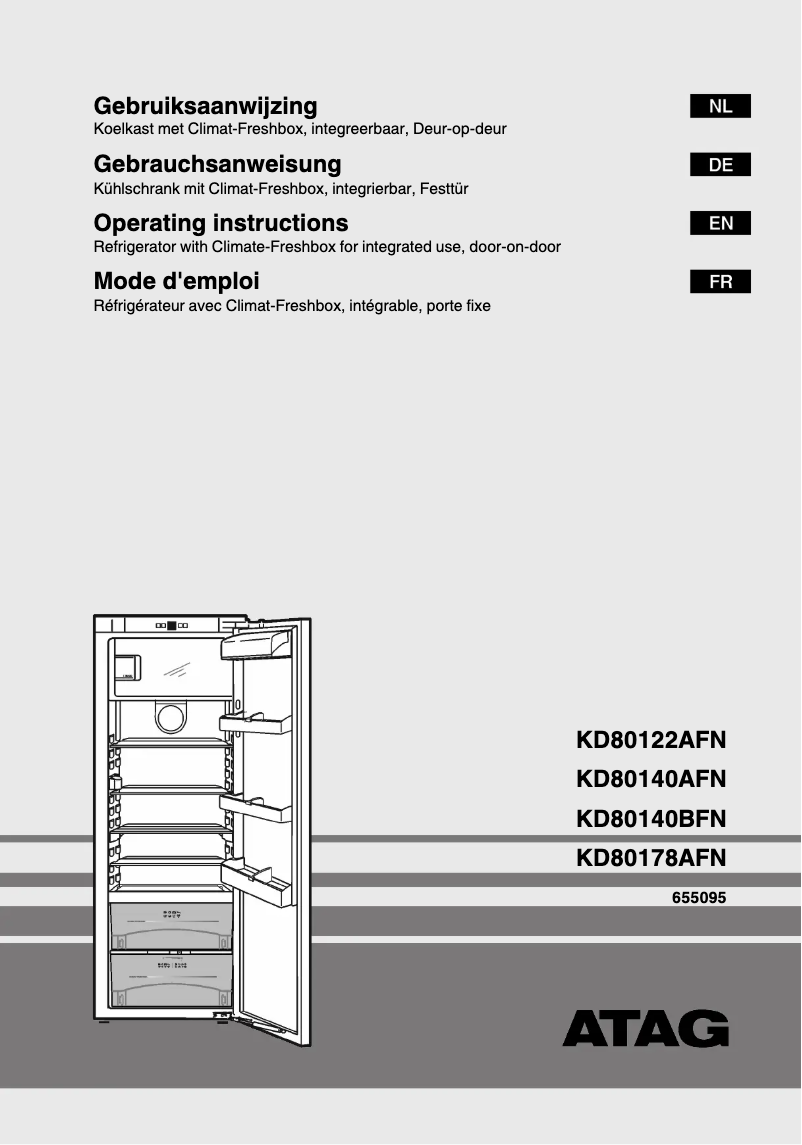 Page 1 de la notice Mode d'emploi Atag KD80140BFN