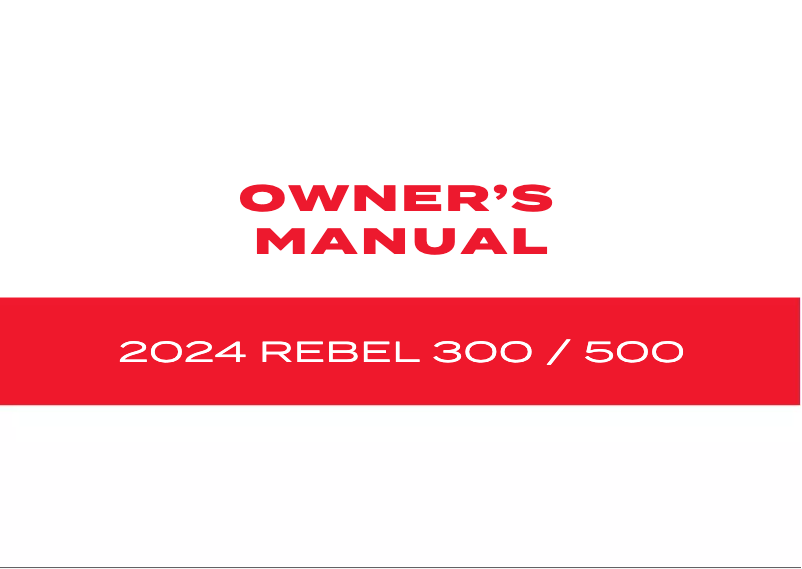 Página 1 del manual Manual de usuario Honda Rebel 300 (2024)