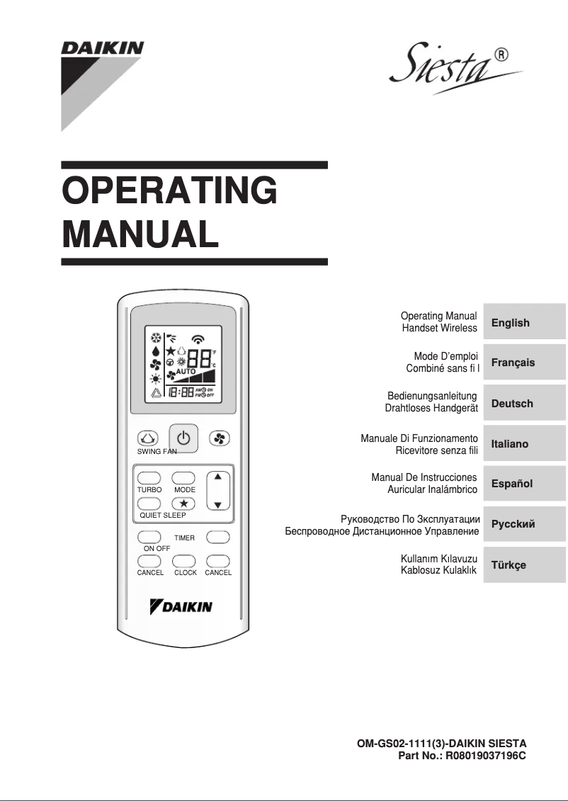 Page n°1 - Manuel utilisateur Daikin ATXN35NV1B