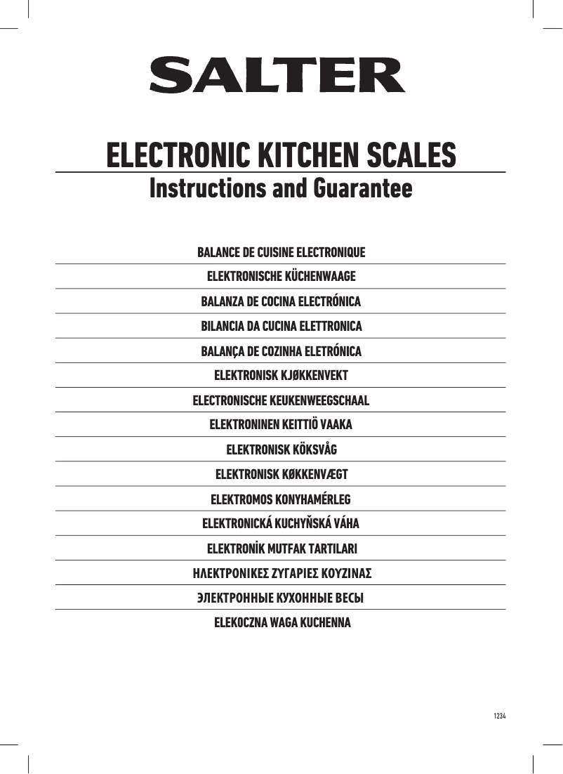 Page n°1 - Manuel utilisateur Salter 1234