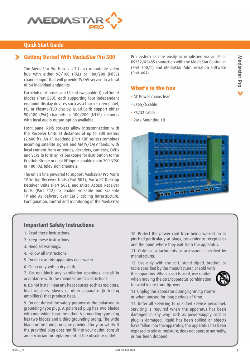 Page n°1 - Manuel utilisateur Cabletime 507-PQ
