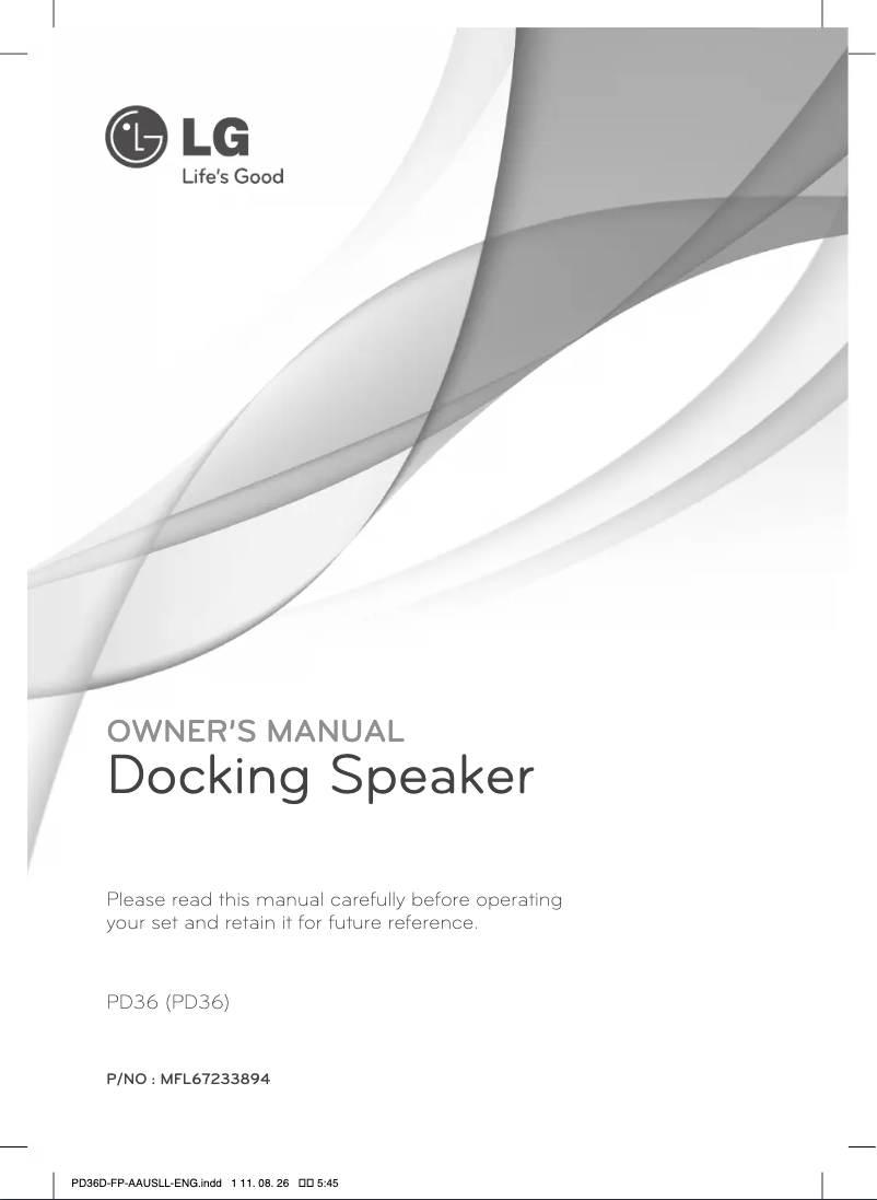 Page 1 of the manual User Manual LG PD36