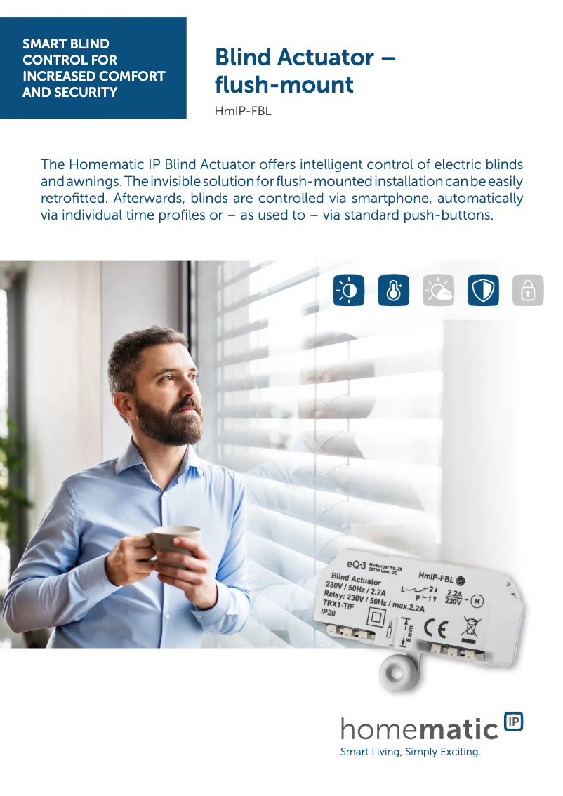 Image de la première page du manuel de l'appareil HmIP-FBL