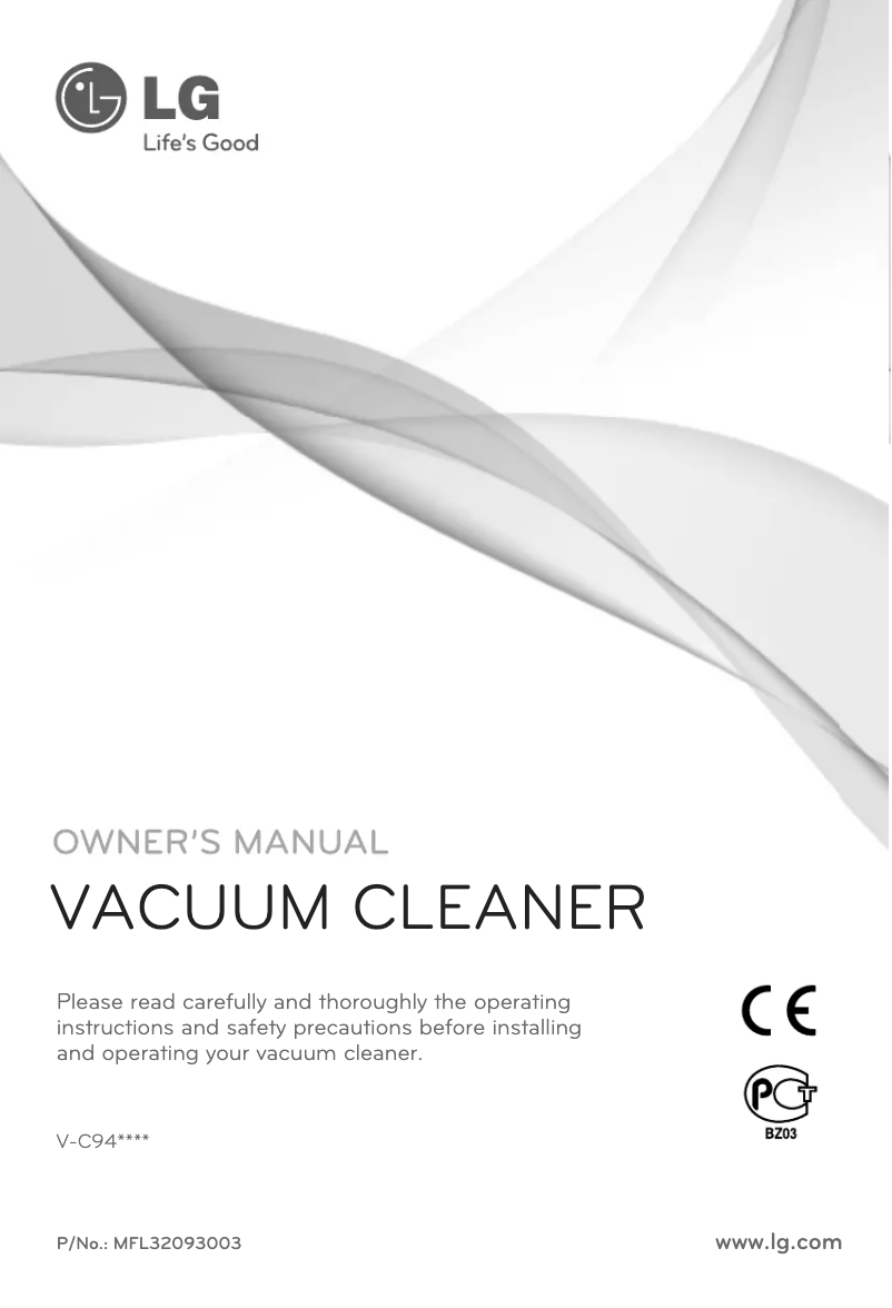 Page 1 of the manual User Manual LG V-C9451WA