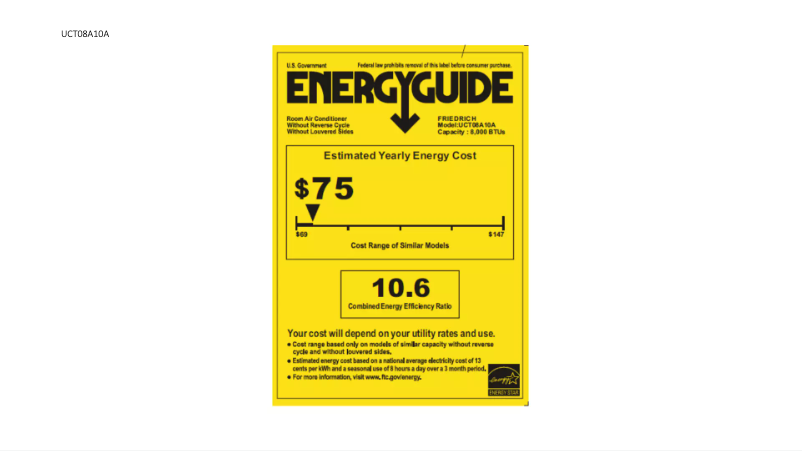 Image de la première page du manuel de l'appareil UCT08A10A