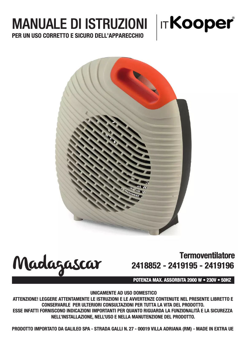 Page 1 de la notice Manuel utilisateur Kooper 2419196