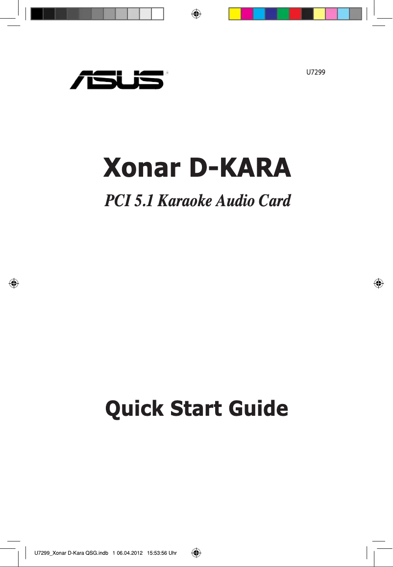 Page 1 de la notice Manuel utilisateur Asus Xonar D-KARA