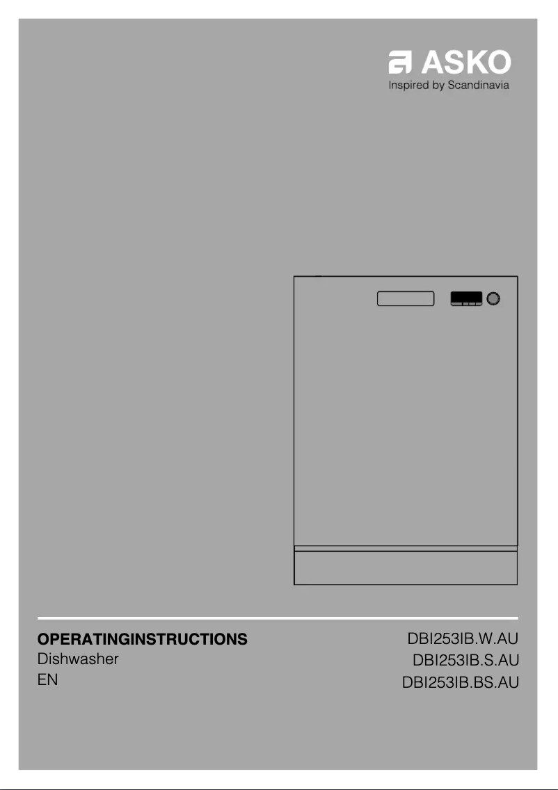 Page n°1 - Manuel utilisateur Asko DBI253IB.W.AU