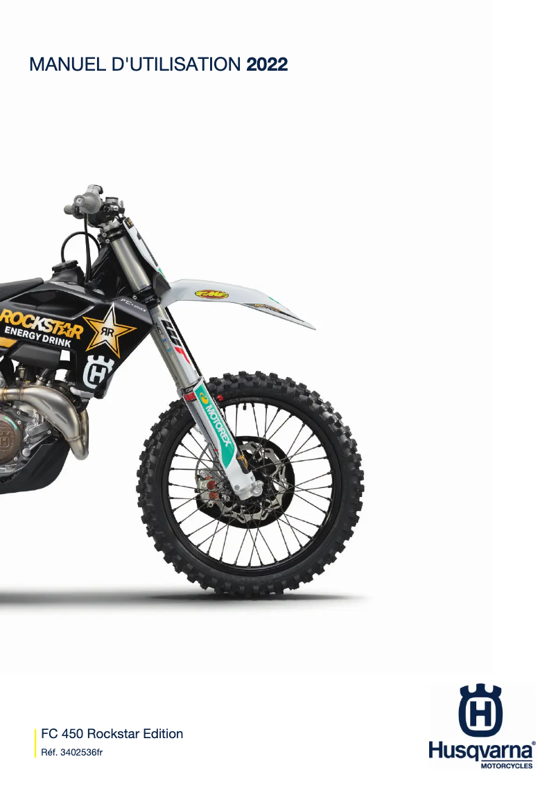 Page 1 de la notice Manuel utilisateur Husqvarna FC 450 Rockstar Edition (2022)