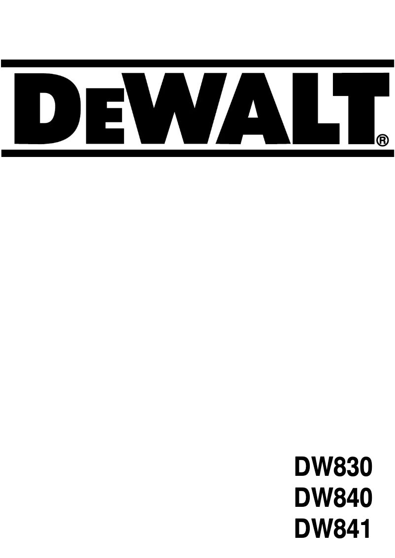 Image de la première page du manuel de l'appareil DW841