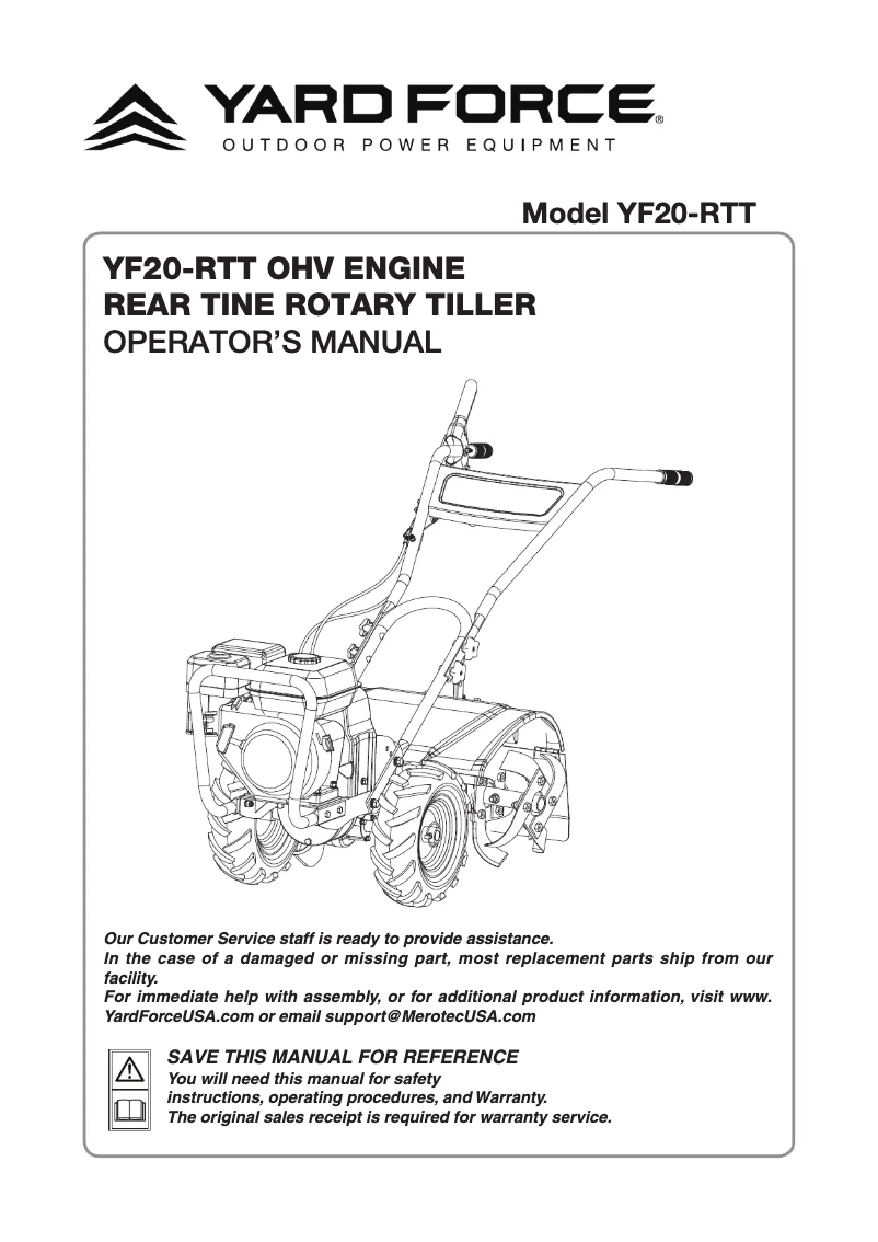 Page n°1 - Manuel utilisateur Yard Force YF20-RTT