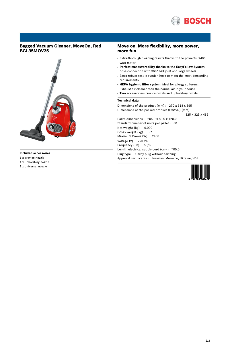 Image de la première page du manuel de l'appareil BGL35MOV25