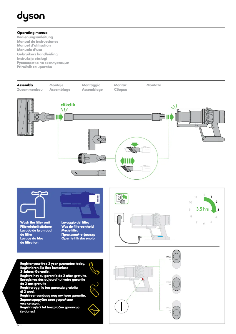 Page n°1 - Manuel utilisateur Dyson V10