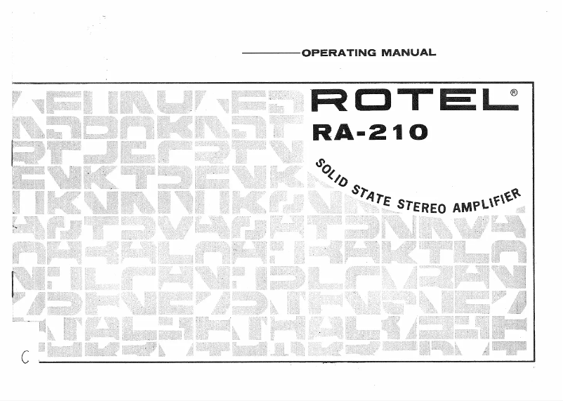 Image de la première page du manuel de l'appareil RA-210