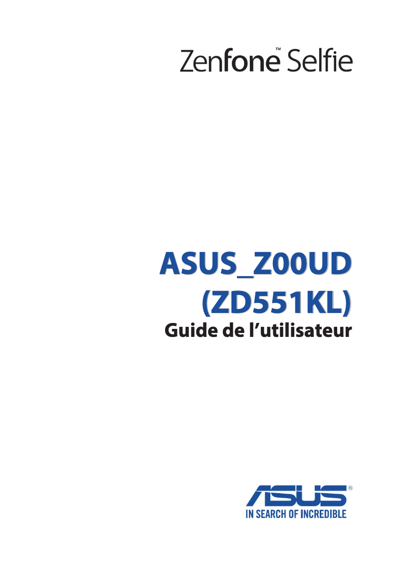 Page 1 de la notice Manuel utilisateur Asus ZenFone 90AZ00U6