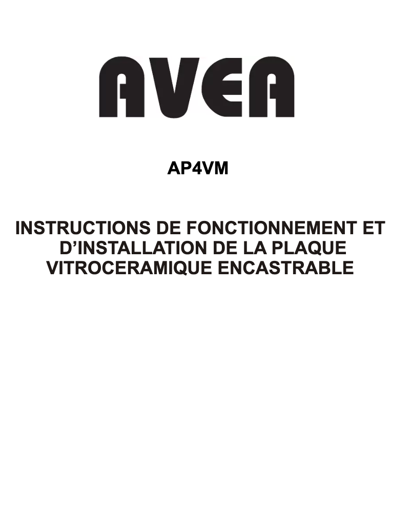 Image de la première page du manuel de l'appareil AP4VM