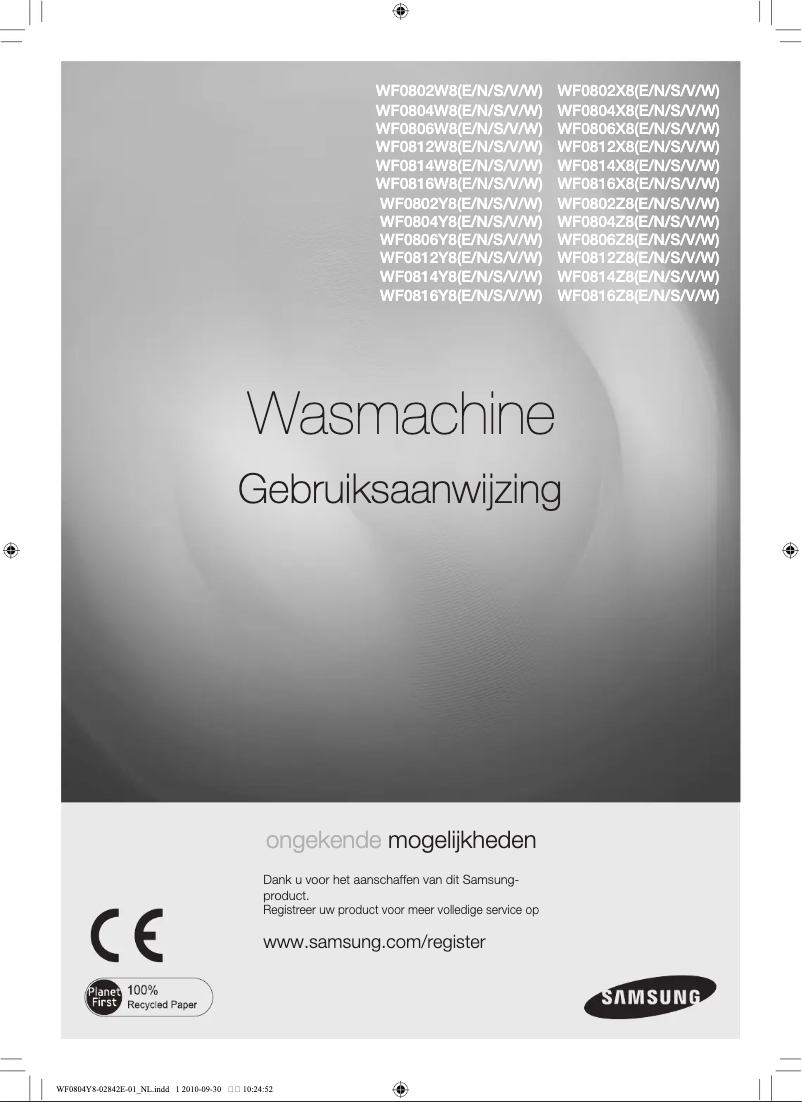 Page n°1 - Manuel utilisateur Samsung WF0814W8