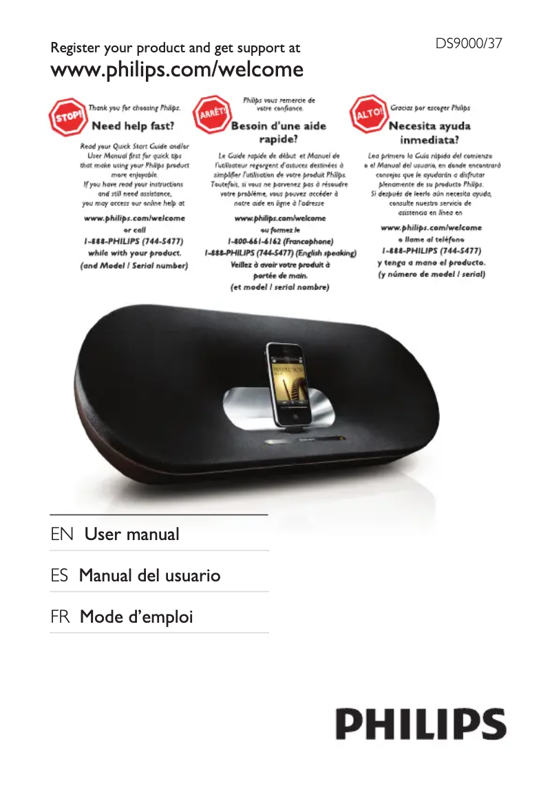Page 1 de la notice Manuel utilisateur Philips Fidelio DS9000