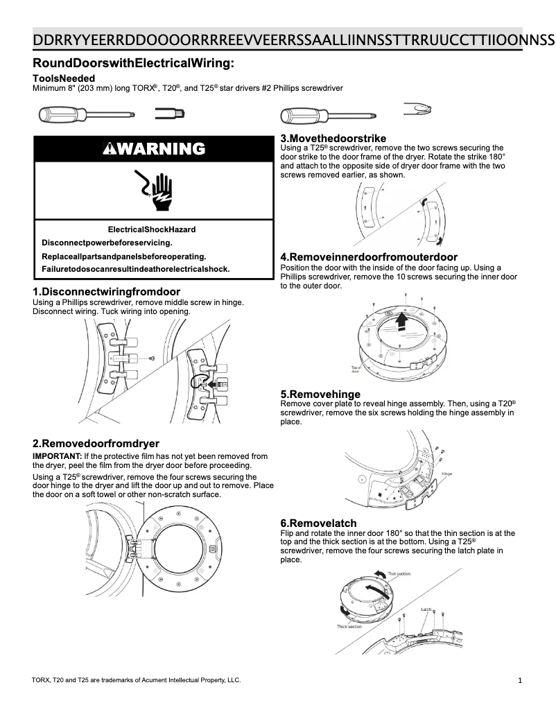 Page n°1 - Instructions / montage Whirlpool WED9620HC