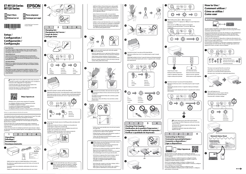 Page 1 de la notice Guide d'installation Epson EcoTank ET-M1120