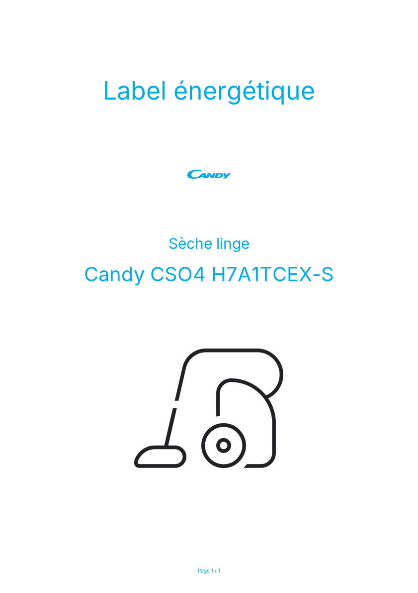 Image de la première page du manuel de l'appareil CSO4 H7A1TCEX-S
