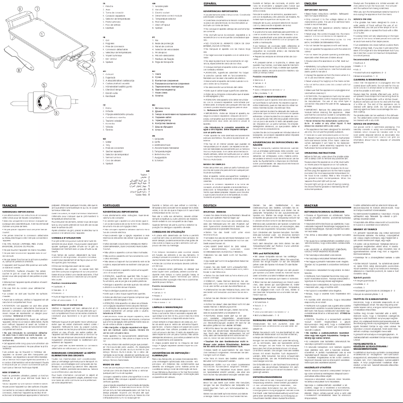 Image de la première page du manuel de l'appareil Maxi Chef GR7450