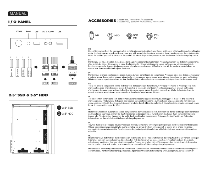 Page 1 de la notice Manuel utilisateur Mars Gaming MC-1000
